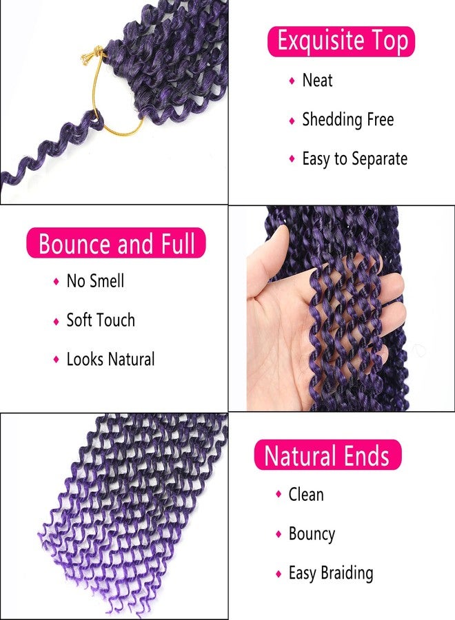 Ahrencan Passion Twist Hair Purple,14 Inch 7 Packs Passion Twist Braiding Hair,Water Wave Crochet Hair For Wrapping Passion Twists/Butterfly Locs/Spring Twist Crochet Braids Boho Crochet Hair(14in,1B/Purple#) - Image 3
